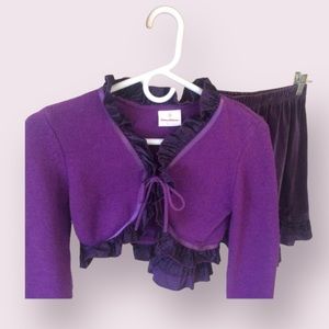 Wool Hanna Anderson cardigan velour skirt 150 cm